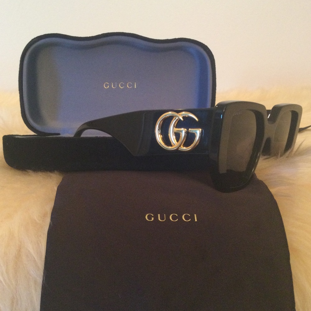 Gucci GG0956S Black Logo Square Sunglasses